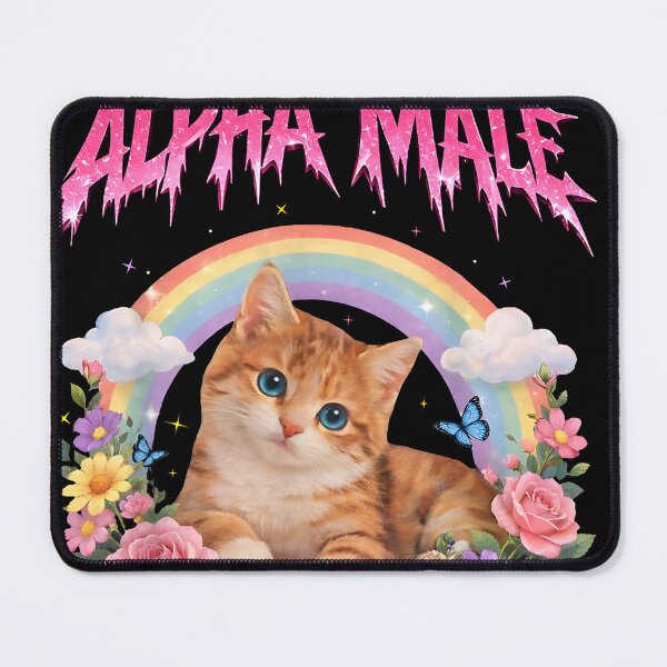 Item preview, Alpha Male Funny Kitten Rainbow Floral Hilarious Cat Meme Cat Lovers designed and sold by RDGNR.