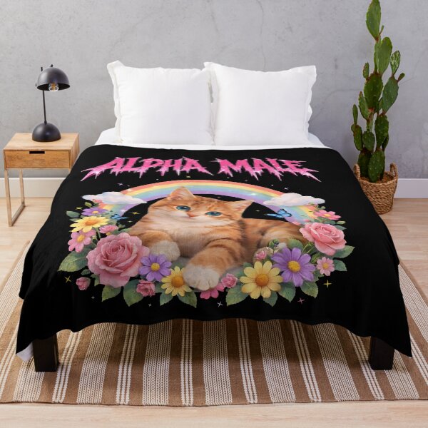 Item preview, Alpha Male Funny Kitten Rainbow Floral Hilarious Cat Meme Cat Lovers designed and sold by RDGNR.