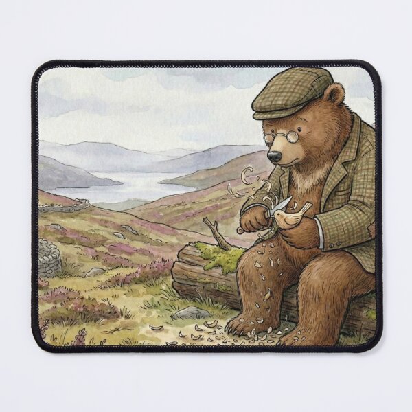 Item preview, The Countryside Whittler: Whimsical Bear in Tweed designed and sold by Englandbear.
