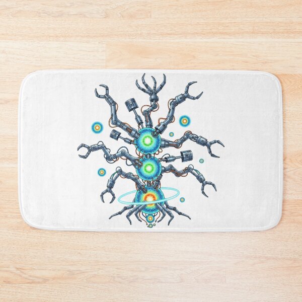 Item preview, Multi‑Arm Mecha Guardian with Energy Cores | Sci‑Fi Cosmic Droid T‑Shirt  designed and sold by Dzblack.