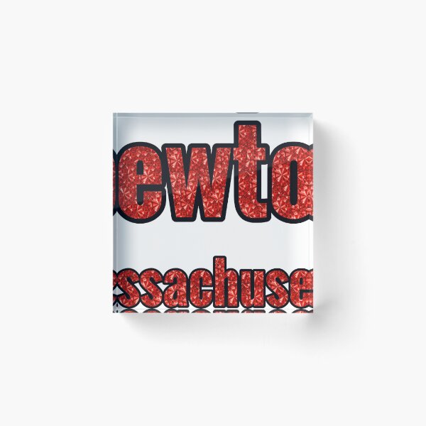 Item preview, Newton Massachusetts City Name With Red Rhinestone designed and sold by TheIconSmith.