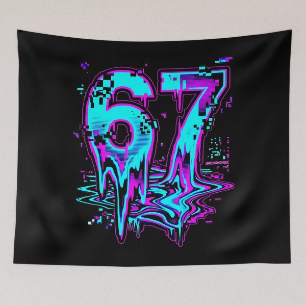 Item preview, Glitch Number 67 Abstract Vaporwave Aesthetic designed and sold by SplashTastic.