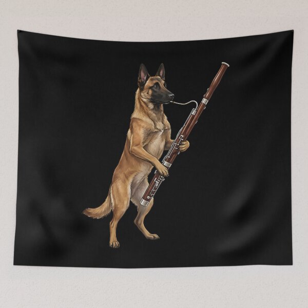 Item preview, Belgian Malinois Playing Bassoon Player Bassoonist Dog Lover designed and sold by TerryConnells.