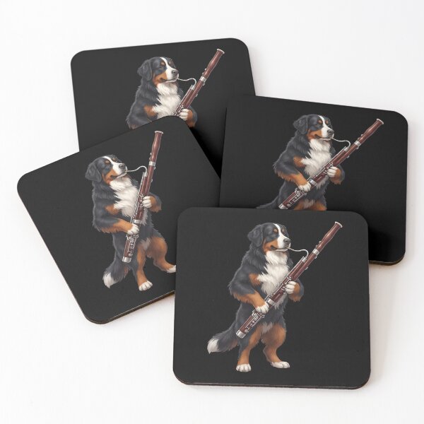 Item preview, Bernese Mountain Dog Playing Bassoon Player Bassoonist Dog Lover designed and sold by TerryConnells.