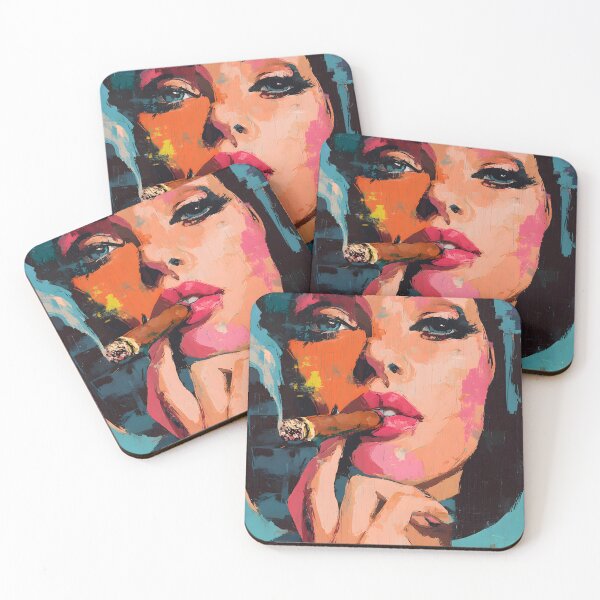 Item preview, Step into Style with Bold Colors and a Woman Holding a Cigar designed and sold by OlfactoART Studio.