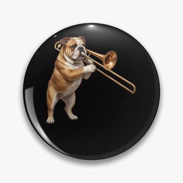 Item preview, Bulldog Playing Trombone Player Trombonist Dog Lover designed and sold by DoodleTortle.