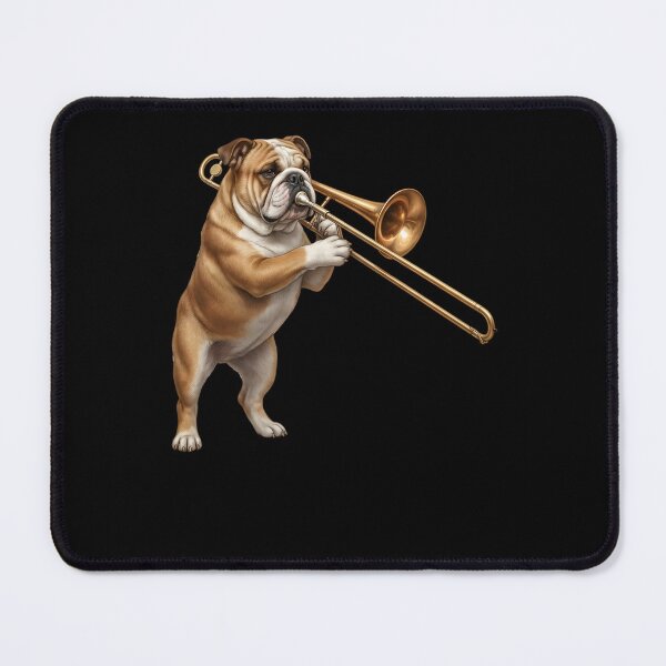 Item preview, Bulldog Playing Trombone Player Trombonist Dog Lover designed and sold by DoodleTortle.
