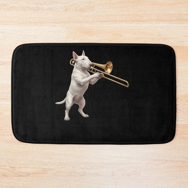 Item preview, Bull Terrier Playing Trombone Player Trombonist Dog Lover designed and sold by DoodleTortle.