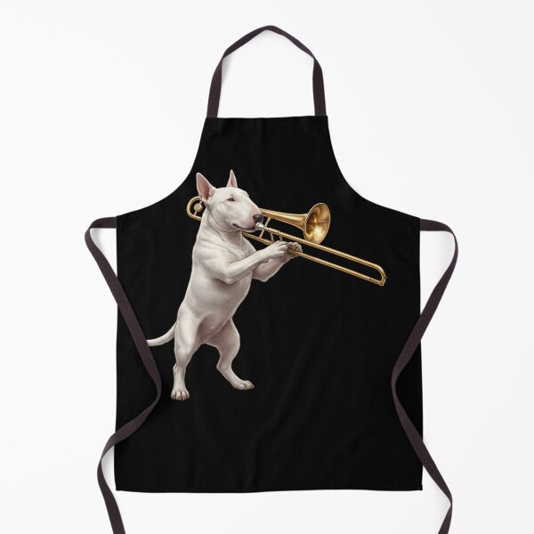 Item preview, Bull Terrier Playing Trombone Player Trombonist Dog Lover designed and sold by DoodleTortle.
