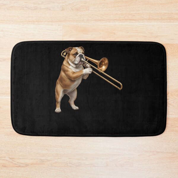 Item preview, Bulldog Playing Trombone Player Trombonist Dog Lover designed and sold by DoodleTortle.