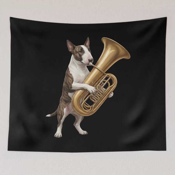 Item preview, Bull Terrier Playing Tuba Player Tubaist Dog Lover designed and sold by DoodleTortle.
