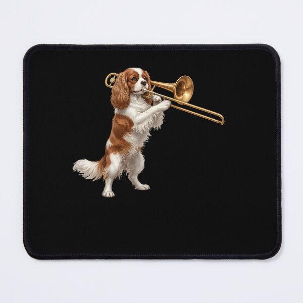Item preview, Cavalier King Charles Spaniel Playing Trombone Player Trombonist Dog Lover designed and sold by DoodleTortle.
