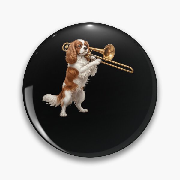 Item preview, Cavalier King Charles Spaniel Playing Trombone Player Trombonist Dog Lover designed and sold by DoodleTortle.
