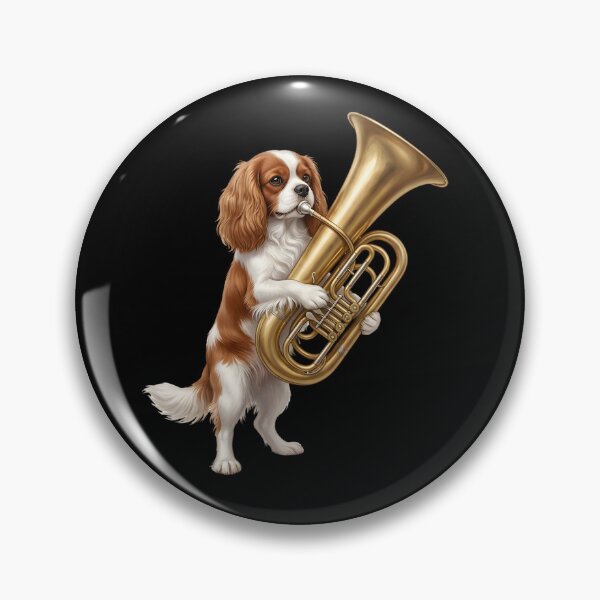 Item preview, Cavalier King Charles Spaniel Playing Tuba Player Tubaist Dog Lover designed and sold by DoodleTortle.