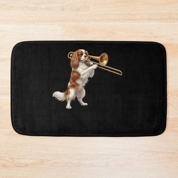 Item preview, Cavalier King Charles Spaniel Playing Trombone Player Trombonist Dog Lover designed and sold by DoodleTortle.