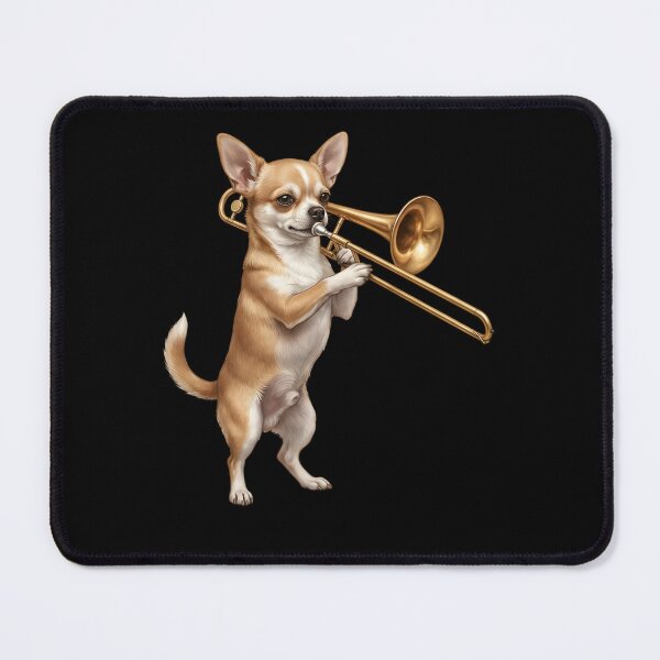 Item preview, Chihuahua Playing Trombone Player Trombonist Dog Lover designed and sold by DoodleTortle.