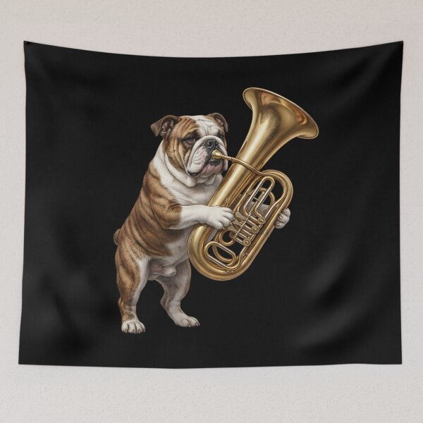 Item preview, Bulldog Playing Tuba Player Tubaist Dog Lover designed and sold by DoodleTortle.