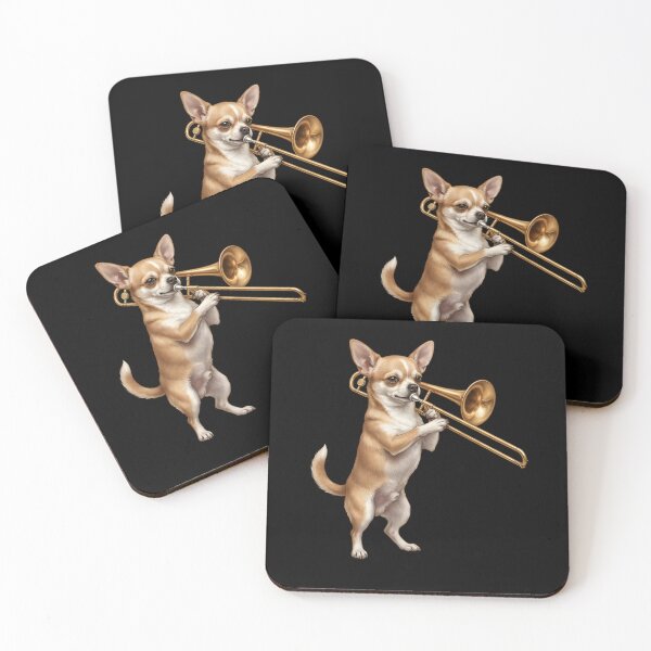 Item preview, Chihuahua Playing Trombone Player Trombonist Dog Lover designed and sold by DoodleTortle.