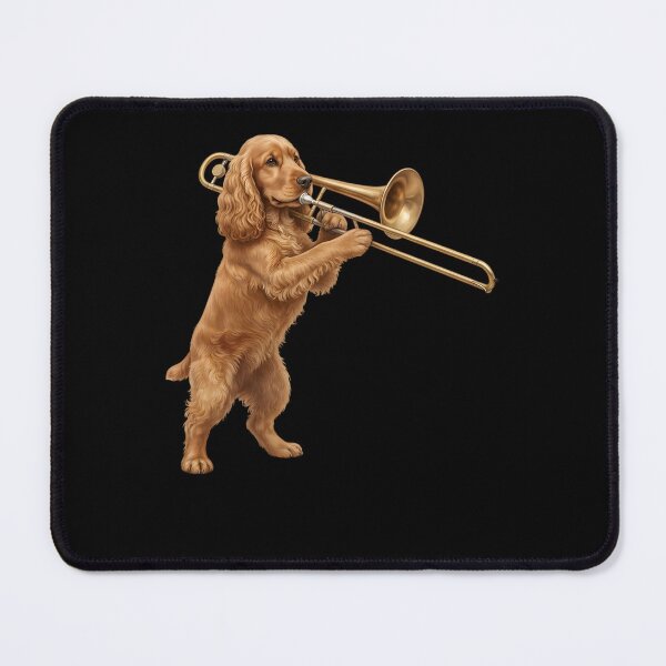 Item preview, Cocker Spaniel Playing Trombone Player Trombonist Dog Lover designed and sold by DoodleTortle.