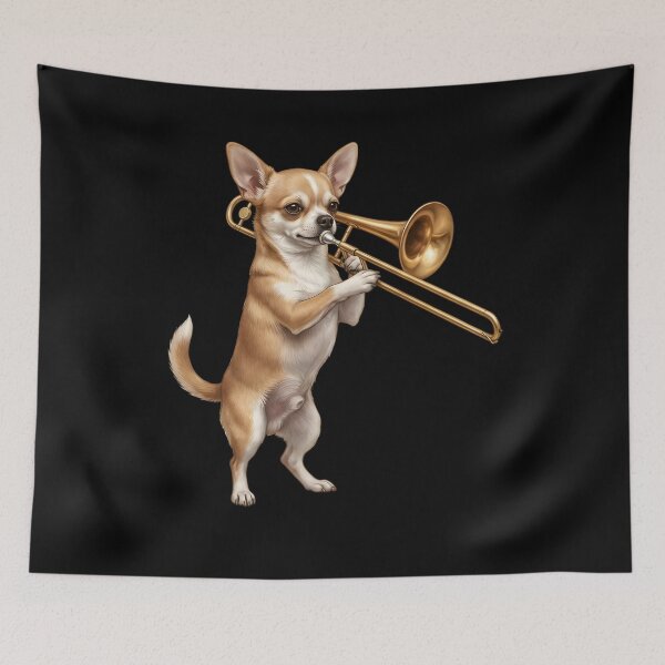 Item preview, Chihuahua Playing Trombone Player Trombonist Dog Lover designed and sold by DoodleTortle.