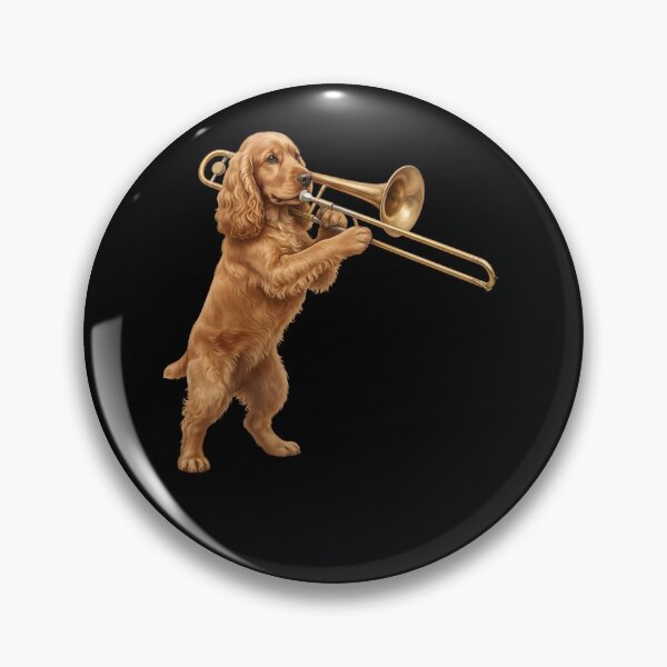 Item preview, Cocker Spaniel Playing Trombone Player Trombonist Dog Lover designed and sold by DoodleTortle.