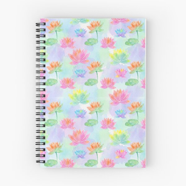 Artikelvorschau, Pastel Watercolour Lotus Flower Pattern entworfen und verkauft von Aurea Geometry.