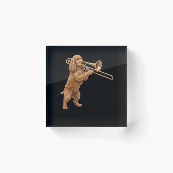 Item preview, Cocker Spaniel Playing Trombone Player Trombonist Dog Lover designed and sold by DoodleTortle.