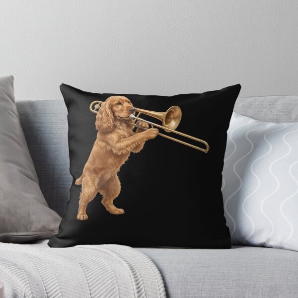 Item preview, Cocker Spaniel Playing Trombone Player Trombonist Dog Lover designed and sold by DoodleTortle.