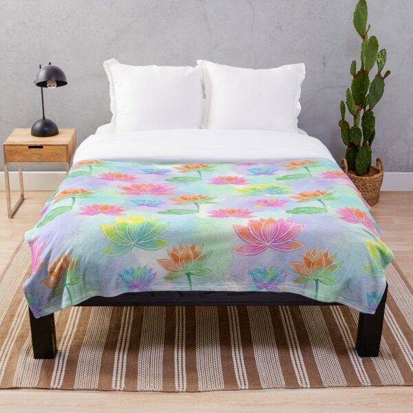 Item preview, Pastel Watercolour Lotus Flower Pattern designed and sold by Aurea Geometry.