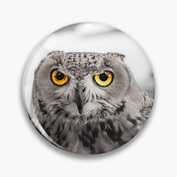 Item preview, Stunning Owl Portrait with Golden Eyes - Selective Color Wildlife Art designed and sold by AbulailArt.
