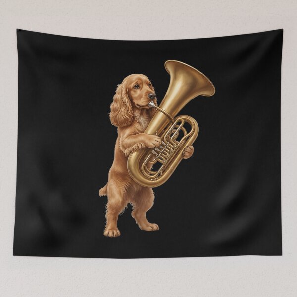 Item preview, Cocker Spaniel Playing Tuba Player Tubaist Dog Lover designed and sold by DoodleTortle.