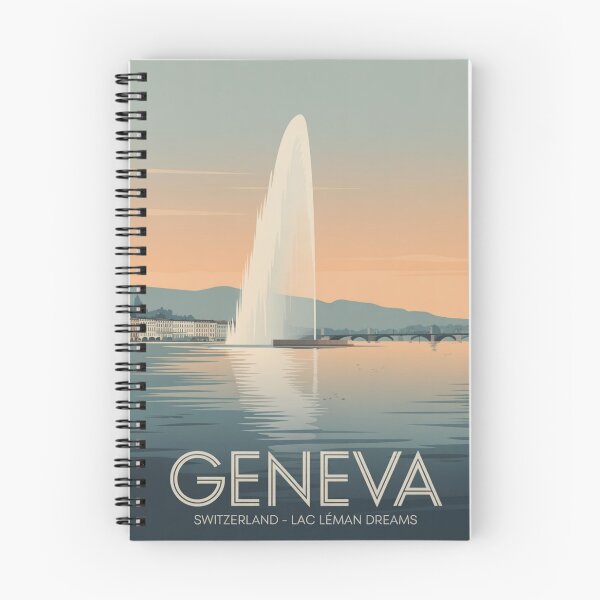 Item preview, Geneva Switzerland Travel Poster – Jet d’Eau Lake Geneva Vintage Minimal Wall Art Print designed and sold by Timeless Design.