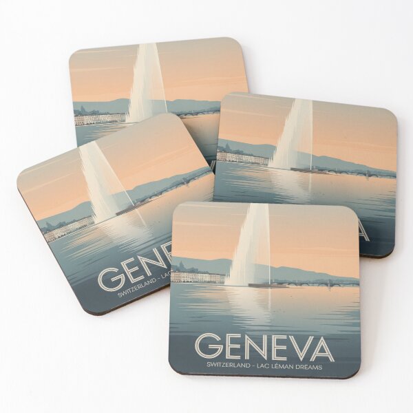 Item preview, Geneva Switzerland Travel Poster – Jet d’Eau Lake Geneva Vintage Minimal Wall Art Print designed and sold by Timeless Design.