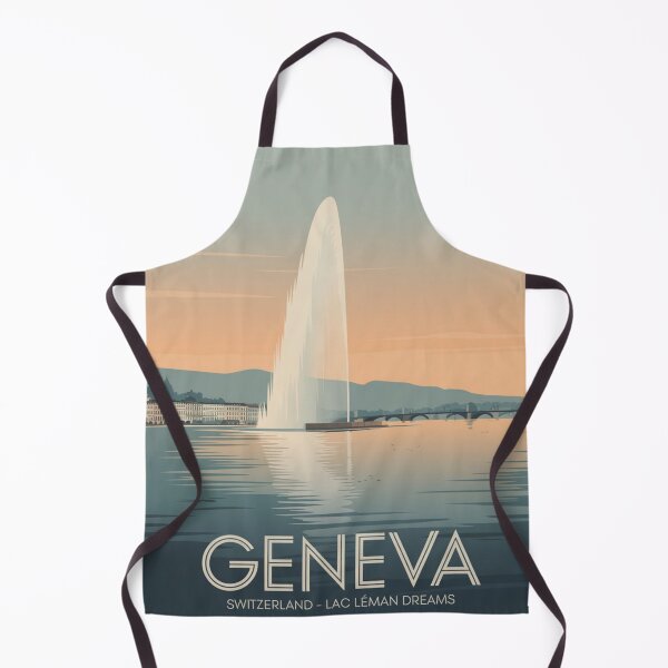 Item preview, Geneva Switzerland Travel Poster – Jet d’Eau Lake Geneva Vintage Minimal Wall Art Print designed and sold by Timeless Design.