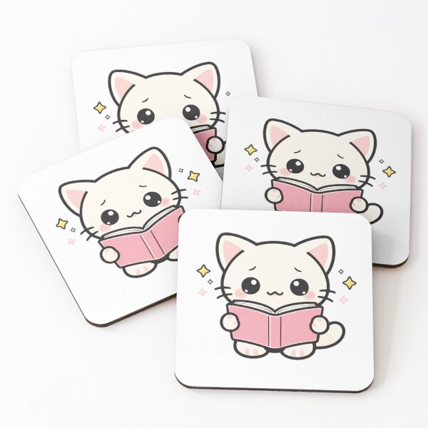 Item preview, Reading Cat Sticker – Cute Kawaii Book Lover Cat Aesthetic designed and sold by TinyEmotionCo.