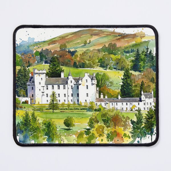 Item preview, Watercolour illustration of Blair Castle, Highlands, Scotland designed and sold by davidelder.