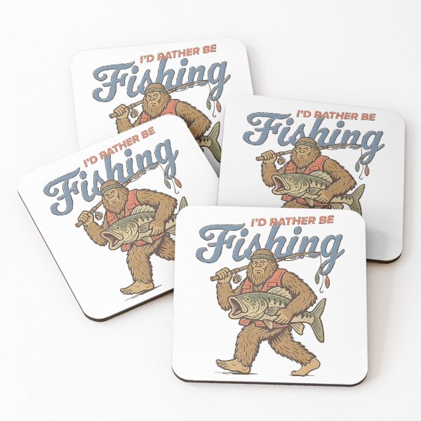 Item preview, Retro Sasquatch, Funny Bigfoot Fishing, I'd Rather Be Fishing designed and sold by DonnaLoly.