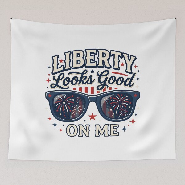 Item preview, Liberty Looks Good on Me – Retro 4th of July Sunglasses Design designed and sold by relso.