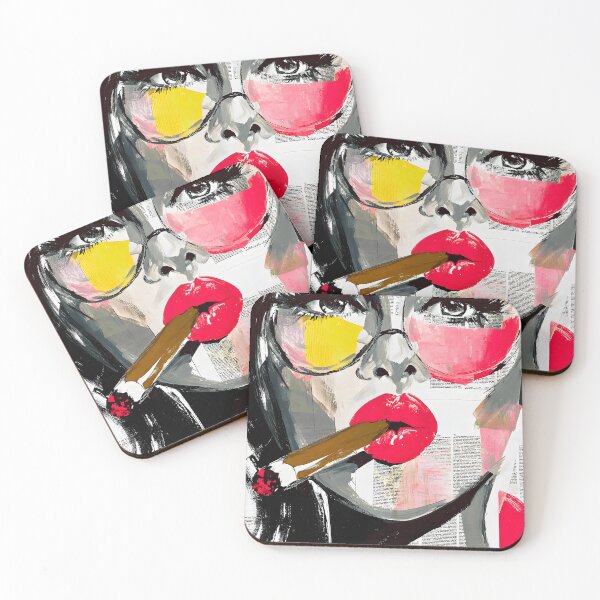 Item preview, Step into Urban Edge with a Bold Woman, Red Lips, and Cigar Confidence designed and sold by OlfactoART Studio.