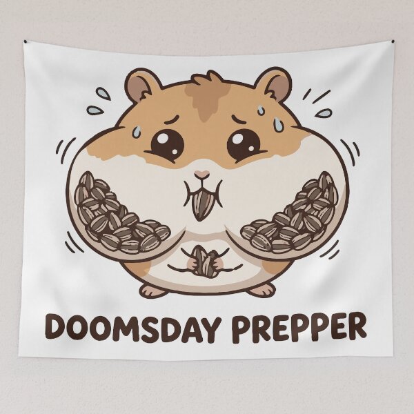 Item preview, Doomsday Prepper Stuffed Cheeks Funny Hamster designed and sold by Petzzz.