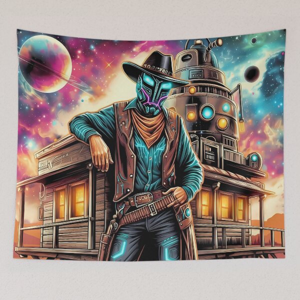 Item preview, Guardian of the Galactic Frontier - Cosmic Cowboy designed and sold by Art-Arcade6.
