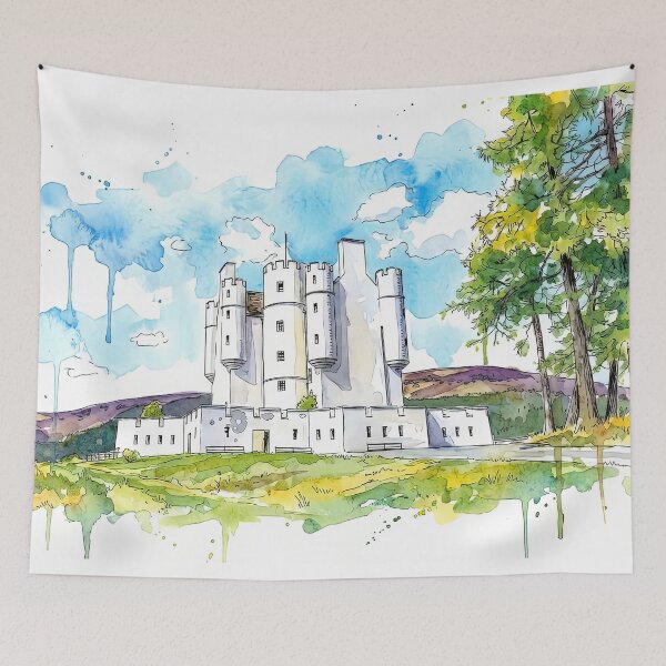 Item preview, Watercolour illustration of Braemar Castle, Highlands, Scotland designed and sold by davidelder.