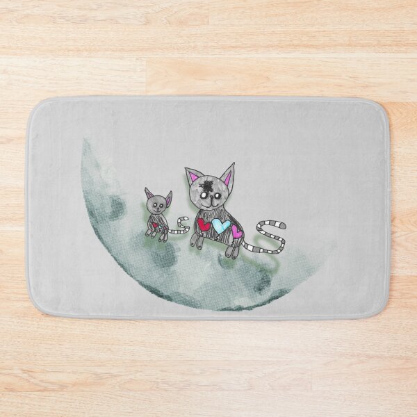 Item preview, Two Cats on Moon Illustration designed and sold by nimbfeja.