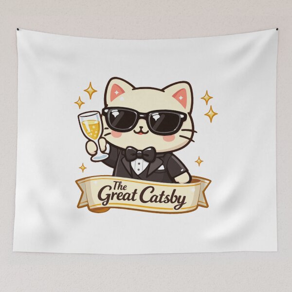 Item preview, The Great Catsby Classy Cat Parody Art designed and sold by SketchOnScreen.