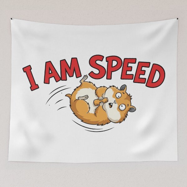 Item preview, I Am Speed Funny Flying Hamster Wheel Meme designed and sold by Petzzz.