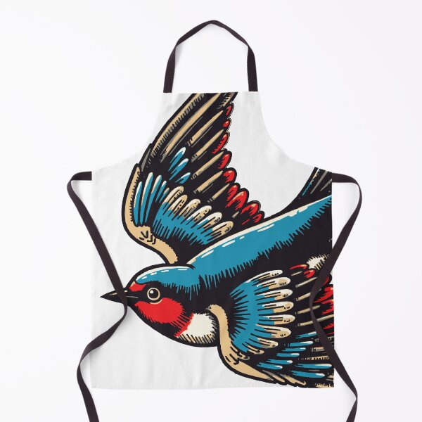 Item preview, Swallow bird blue red plumage and tan wings in flight designed and sold by Good_Things.