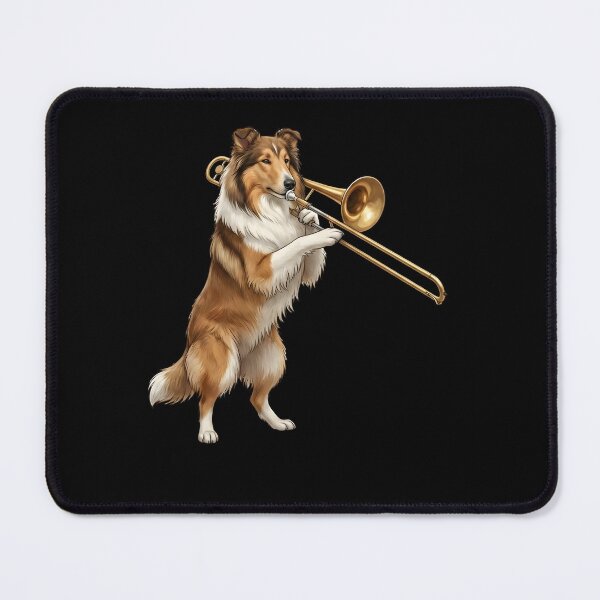 Item preview, Collie Playing Trombone Player Trombonist Dog Lover designed and sold by DoodleTortle.