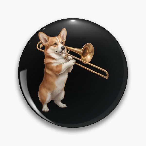 Item preview, Corgi Playing Trombone Player Trombonist Dog Lover designed and sold by DoodleTortle.