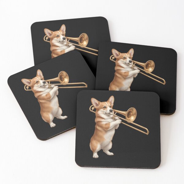 Item preview, Corgi Playing Trombone Player Trombonist Dog Lover designed and sold by DoodleTortle.