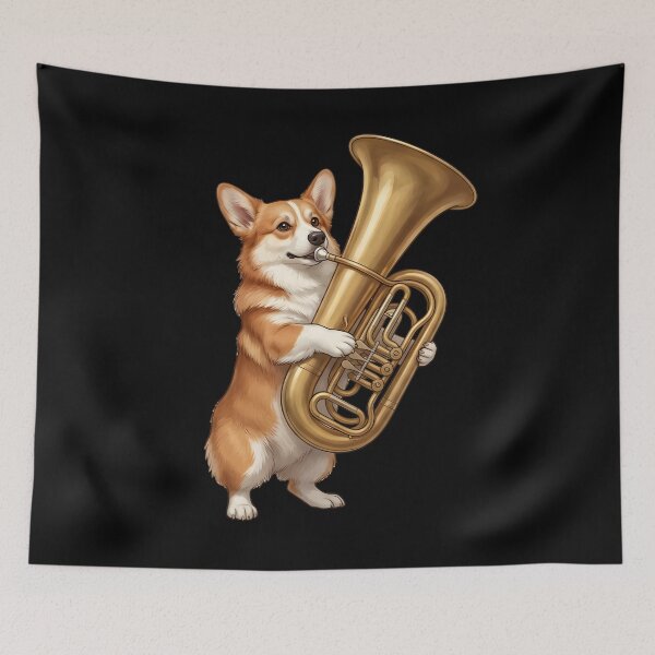 Item preview, Corgi Playing Tuba Player Tubaist Dog Lover designed and sold by DoodleTortle.